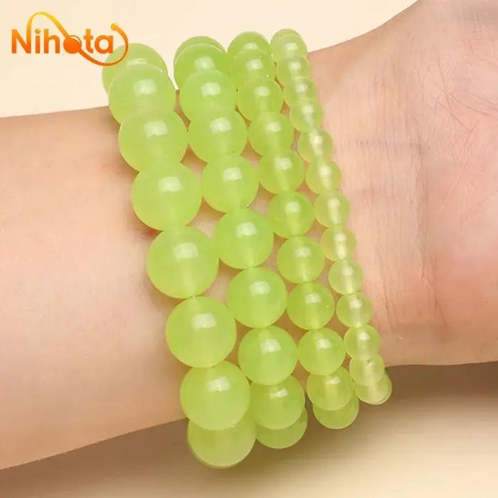 Bracelets en quartzite vert raisin pour femmes