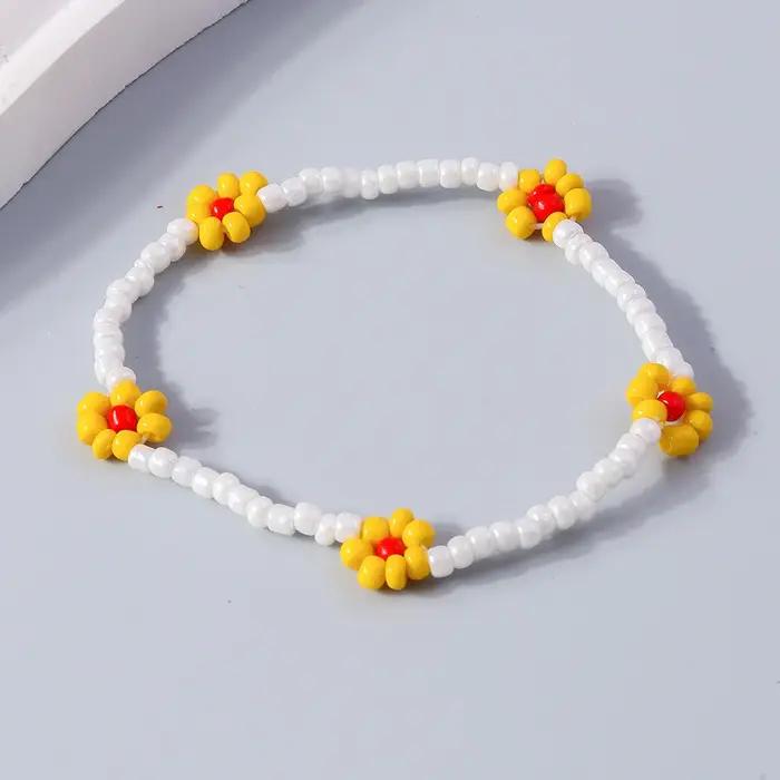 Bracelets de perles bohémien faits à la main pour femmes et filles, breloques en forme de fleur, bij