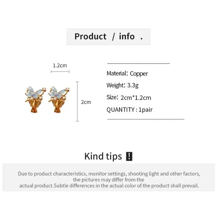 DREJEW Zircon papillon oreille pince pour femmes sans Piercing 2025 lumière luxe pince boucle d'oreille conception de luxe concepteur bijoux