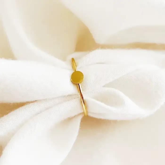 Anneaux de disque remplis d'or 14 carats pour femmes, bijoux d'Li-, Boho