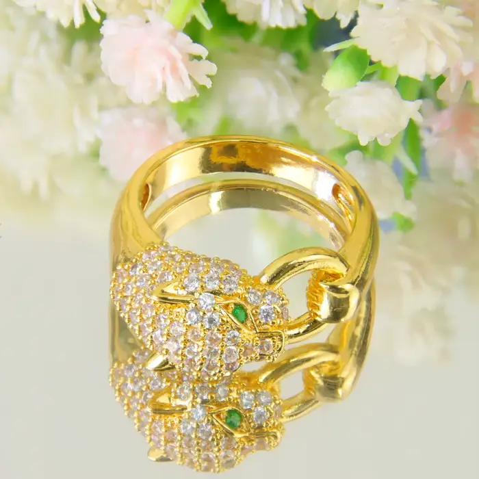 Bague léopard de personnalité punk saoudien pour hommes et femmes