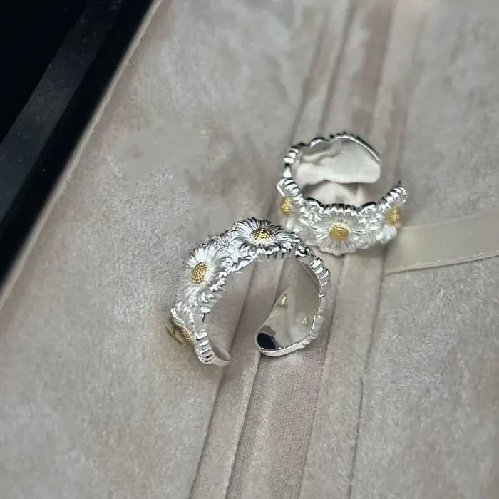 Bague tendance en argent sterling S925 de style français