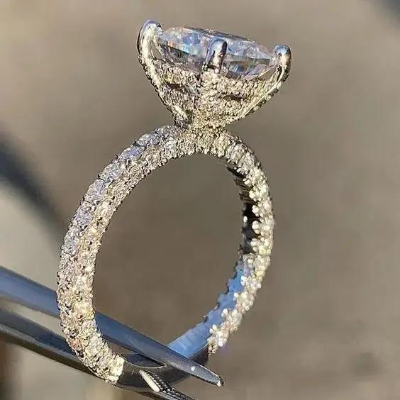 Bague de mariage en or rose sous Halo, bague de fiançailles en morganite taillée sur coussin, zircone cubique AAA, contre-indiqué, luxe exquis