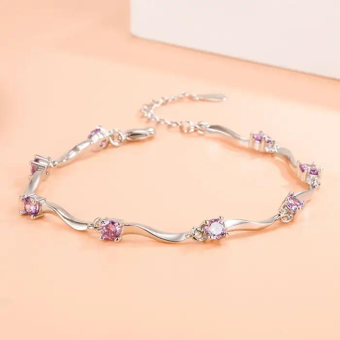 Bracelet rétro en argent Sterling 925 avec Zircon pour femmes