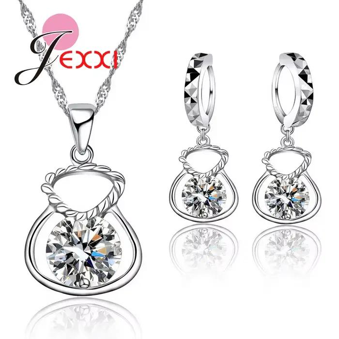 Ensemble de bijoux en argent sterling 925 serti de zircone cubique pour mariage et occasions spéciales bijoux pour femme mariage anniversaire fête