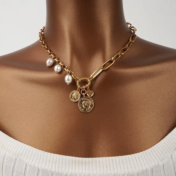 Collier de perles vertes bohème multicouche, Style rétro, chaîne en alliage d'or, bijoux élégants quotidiens pour femmes