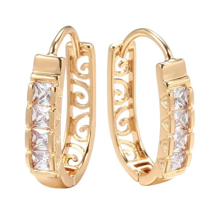 Kinel – boucles d'oreilles créoles en Zircon naturel pour femmes