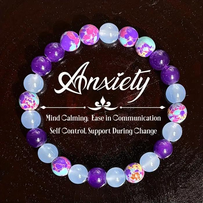 1 pièce/Bracelet paix d'esprit en jaspe impérial et améthyste, bijoux faits à la main pour hommes et