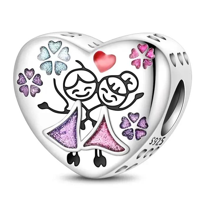 Breloques en argent sterling 925 pour meilleures amies