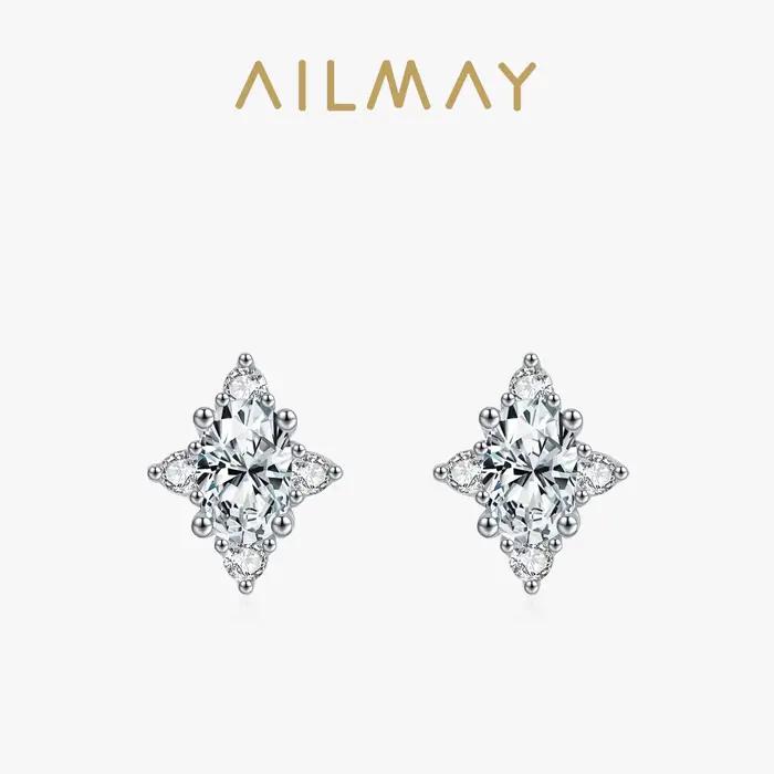 Boucles d'oreilles Ailmay Exquisite Shining Star pour femmes, bijoux de fiançailles féminins tendanc