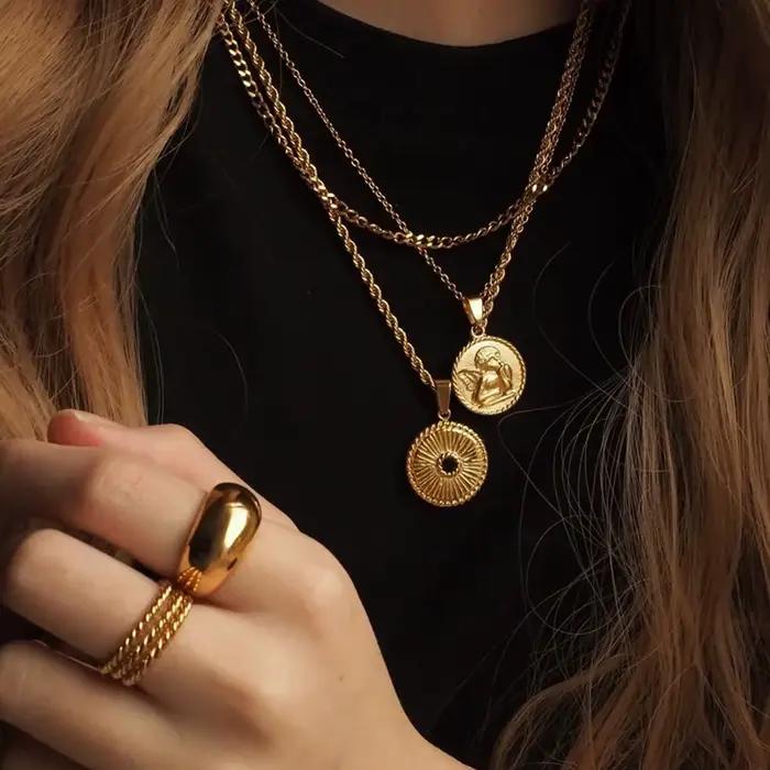 Collier Vintage sur chaîne de cou, accessoires de bijoux pour femmes, vêtements pour filles, cadeaux esthétiques, pendentif à la mode, nouvelle collection