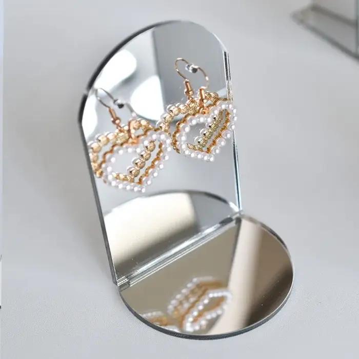 Présentoir à bijoux miroir vertical compact pour bagues, boucles d'oreilles et autres bijoux, organi