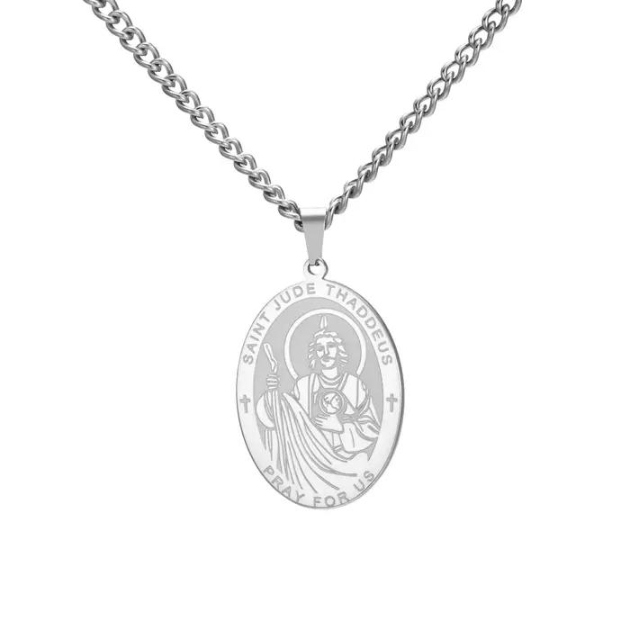 Collier LIKGREAT Saint Jude Thaddeus, pendentif miraculeux, chaîne pour homme et femme, bijoux relig