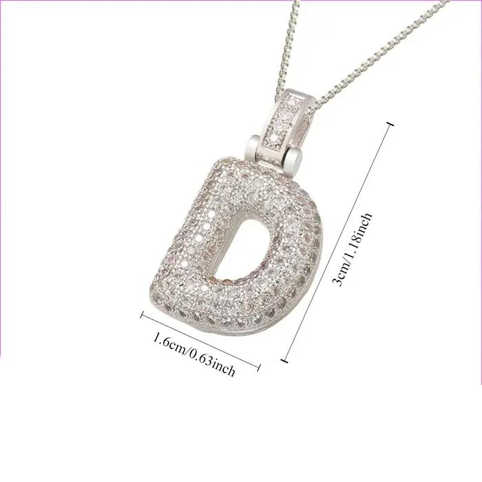 Collier avec pendentif en argent de 26 lettres pour femmes