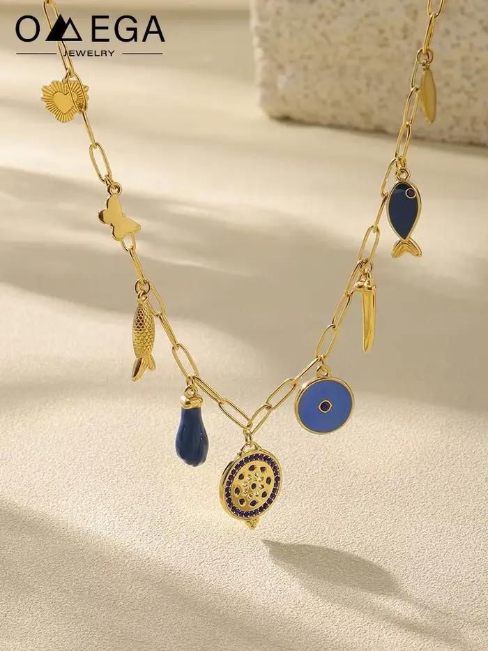 Collier chaînes en acier inoxydable pour femmes