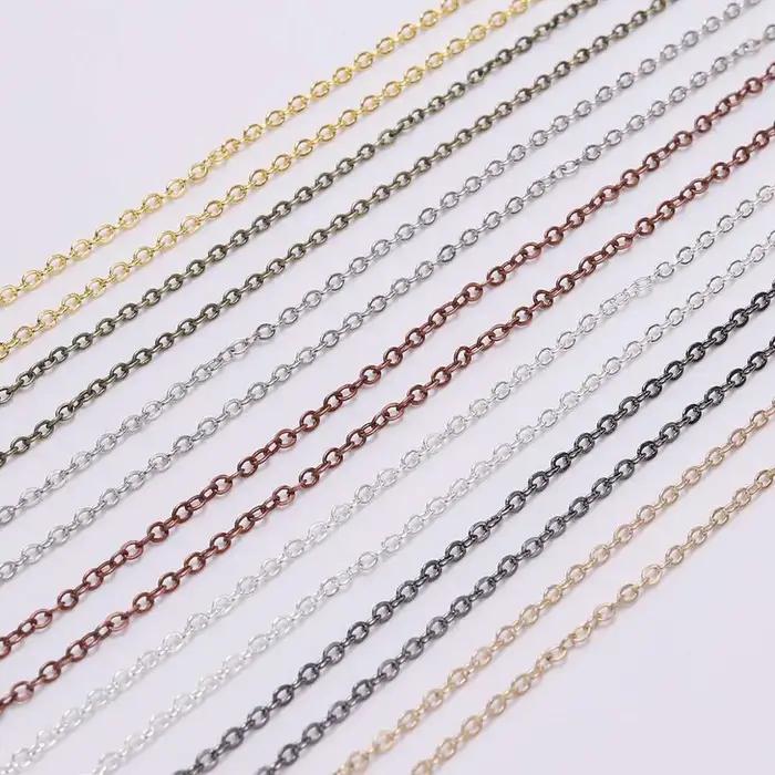 Chaîne de collier plaquée or/bronze pour la fabrication de bijoux, matériaux de chaînes de collier, fournitures faites à la main pour créations uniques et durables