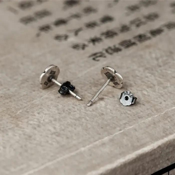 Boucles d'oreilles vintage en forme de fleur de rose en argent sterling 925 pour femmes et hommes occasionnelle punk chic à offrir
