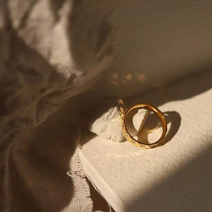 Bague irrégulière en acier inoxydable pour femme