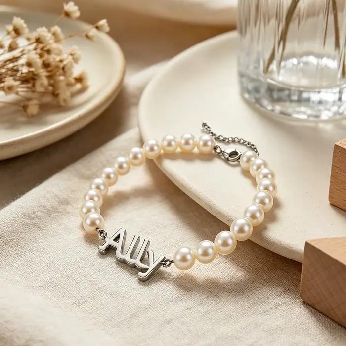 Bracelet personnalisé en acier inoxydable pour femmes, avec nom gravé, bijoux élégants, cadeaux, accessoires pour anniversaire