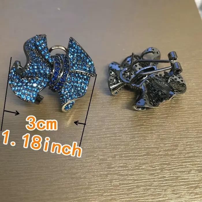 Boucle d'oreille à tige avec nœud bleu royal Bilincolor avec serrure
