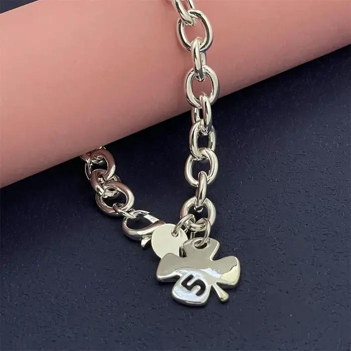 Bracelet trèfle à quatre feuilles en argent Sterling 925