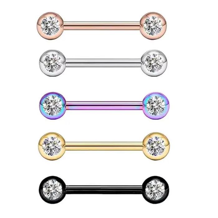 Anneaux de téton en acier inoxydable doré plaqué argent plaqué rhodium imitation bijoux piercing pour femmes occasions spéciales romantiques