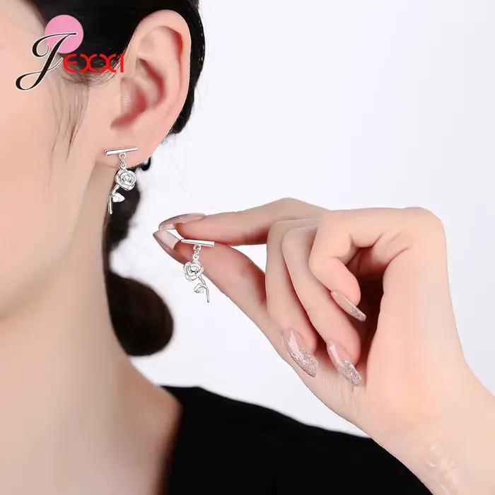 Boucles d'oreilles en argent Sterling 925 pour femmes et filles