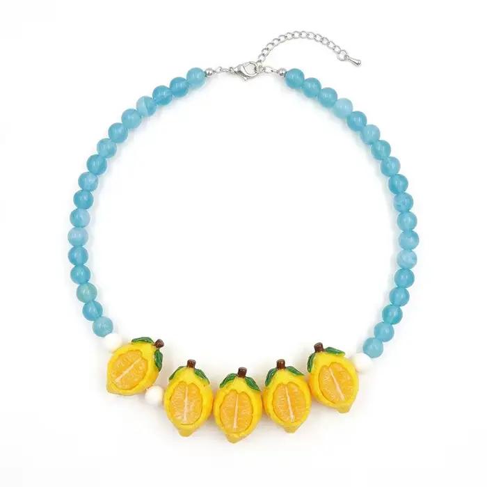 Collier de perles de fruits, nouveau bijou coloré unique et tendance pour femmes, vente en gros, accessoires de vacances CW266
