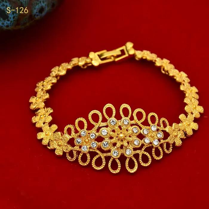 Bijoux de mariage luxe or 24 carats bohème indien et éthiopien design fleurs collier boucles d oreilles ensemble mariage femmes occasions spéciales