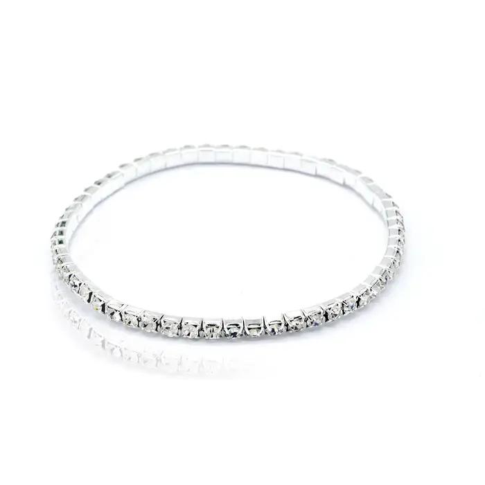Bracelet de cheville de Tennis en strass pour femmes, chaîne élastique multicouche en cristal sur la