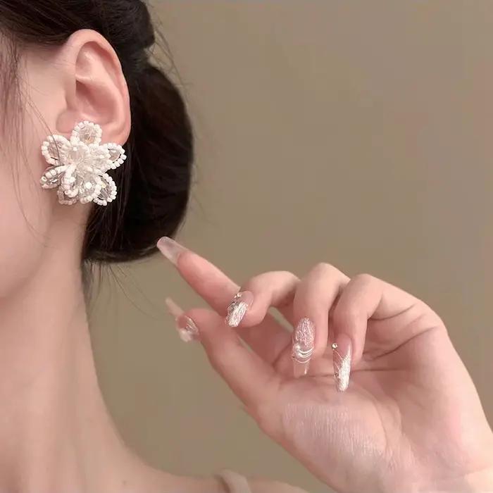 Boucles d'oreilles en perles de cristal pour femmes