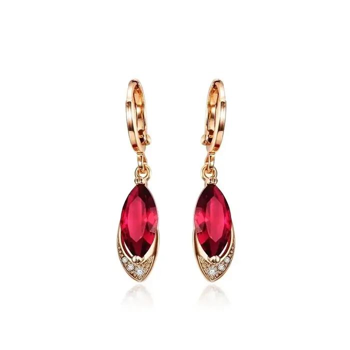 Boucles d'oreilles en or rose véritable 14 carats pour femmes