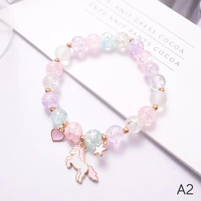 Bracelet en verre de perles de pop-corn pour filles, bijoux mignons, accessoires de bijoux, étoile,