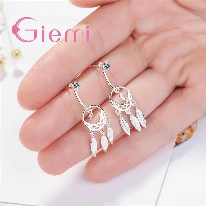 Boucles d'oreilles attrape-rêves en argent Sterling 925 pour femmes et filles occasions spéciales mariage anniversaire soirée élégante