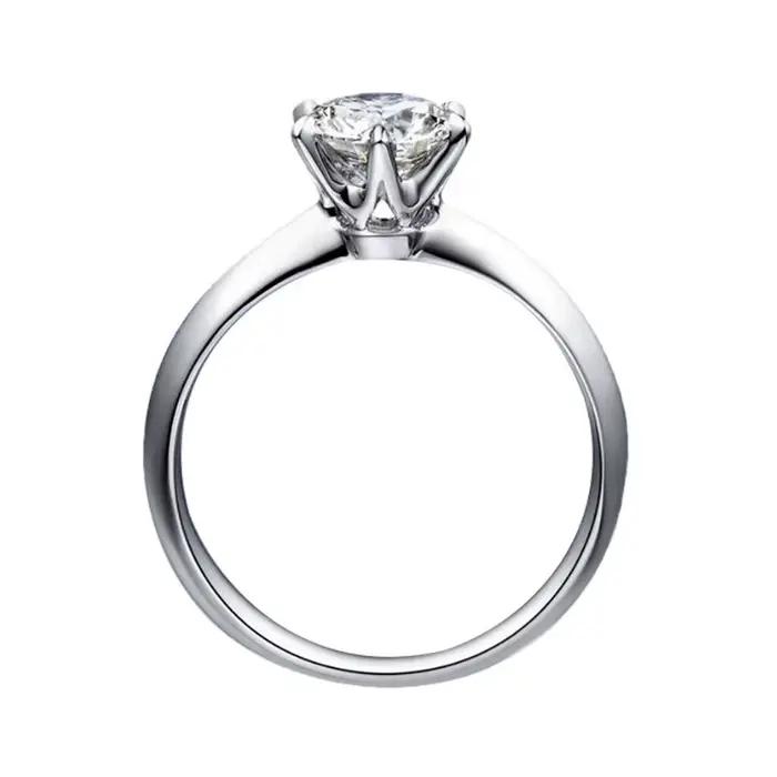 Bague en argent sterling 925 sertie de zirconium cubique pour engagement et occasions spéciales femme style classique