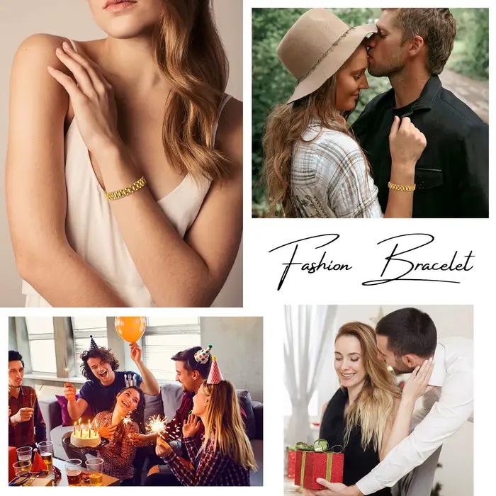 Bracelet-montre de luxe en acier inoxydable pour hommes et femmes