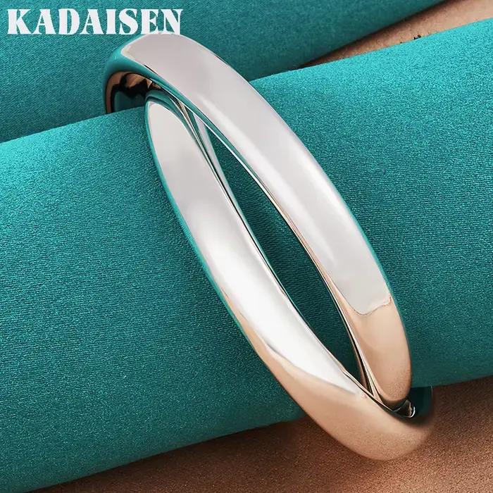 Bracelet double anneau rond argent sterling 925 pour femmes mariage fiançailles occasions spéciales