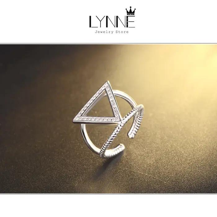 ChimRock-Bague Triangle Réglable en Argent Sterling 925 pour Femme
