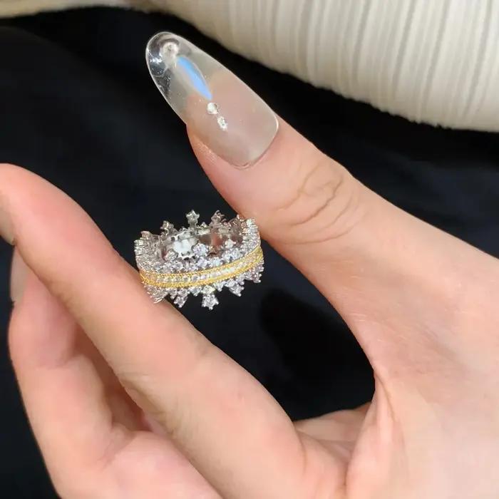 Foyimagination ew-Bagues couronne de princesse en dentelle vintage
