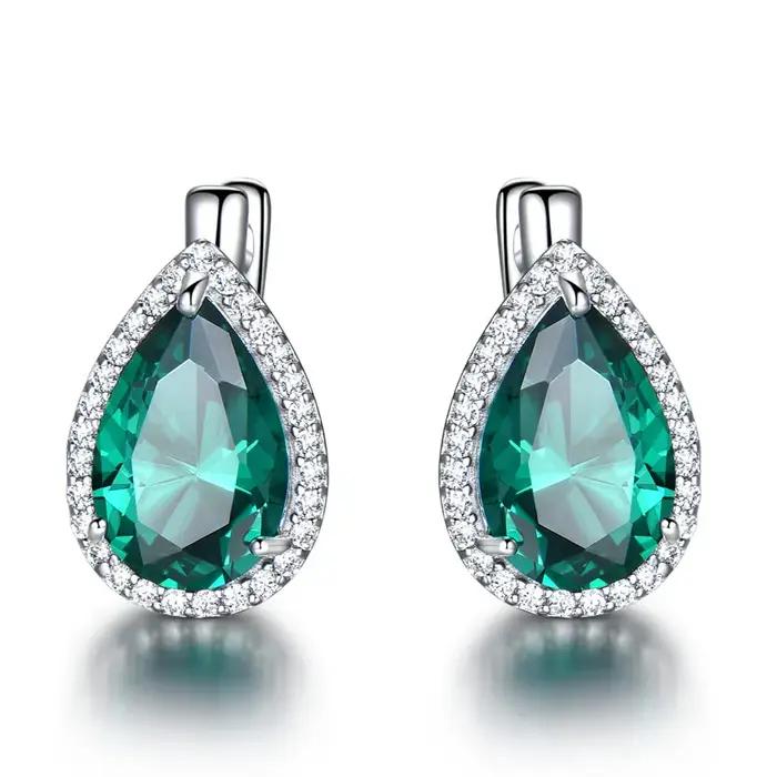 Boucles d'oreilles coupe poire en argent Sterling 925