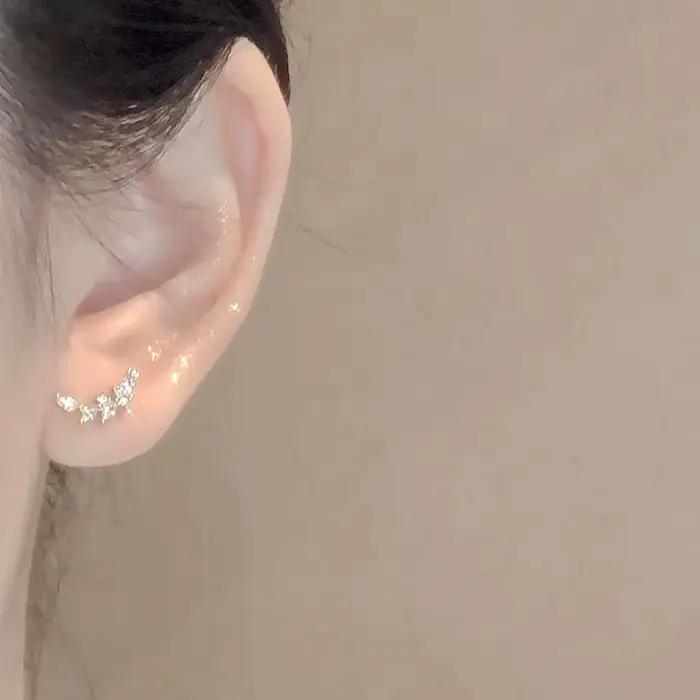 Boucles d'oreilles clous en argent tibétain coréen