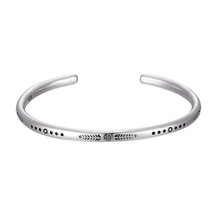 Bracelet d'amitie fait main argent plaque 925 perles agate naturelle geometrique vendange tracker fitness cadeau occassions speciales unisexe
