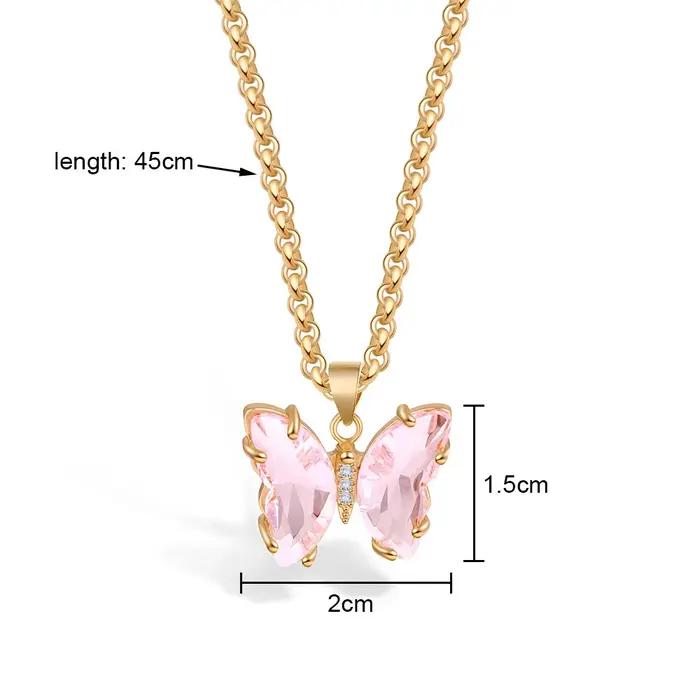 Collier à breloques papillon mignon pour femmes