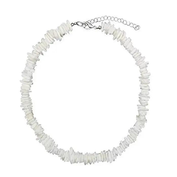 Collier de conque blanche pour femmes et hommes