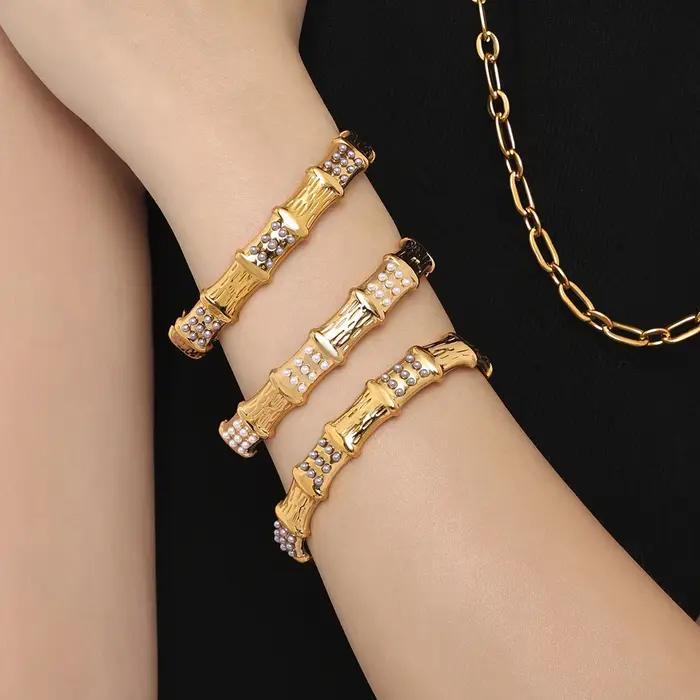 Bracelet unique plaqué or 18 carats pour femme