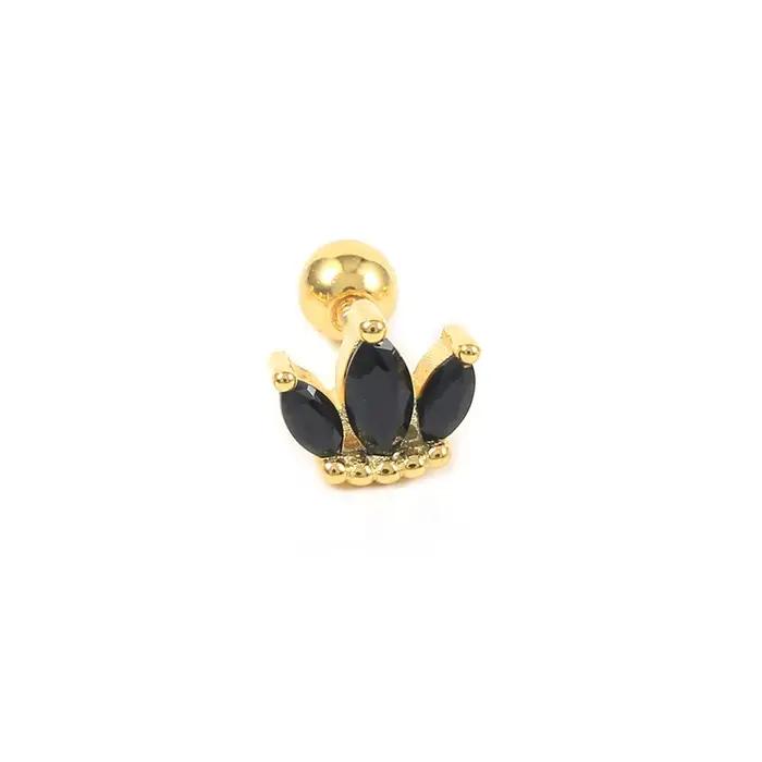 CANNER 925 argent Sterling noir Zircon cristal Piercing foudre boucles d'oreilles femmes exquise petite amie bijoux accessoires