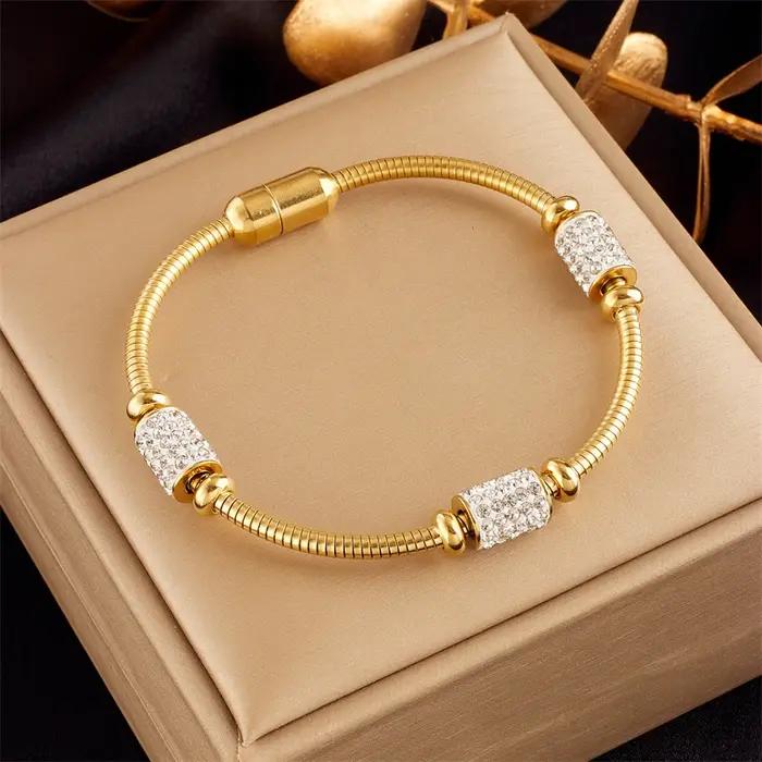 DIEYURO – Bracelet en perles de zircone pour femmes et filles
