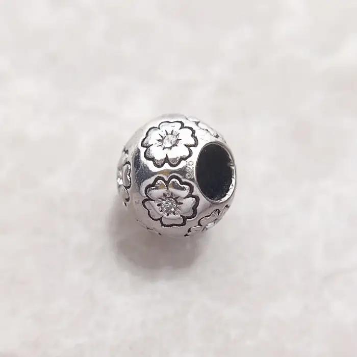 Breloque perle fleur Sakura 925 argent Sterling Karma bijoux accessoires à la mode pour les femmes