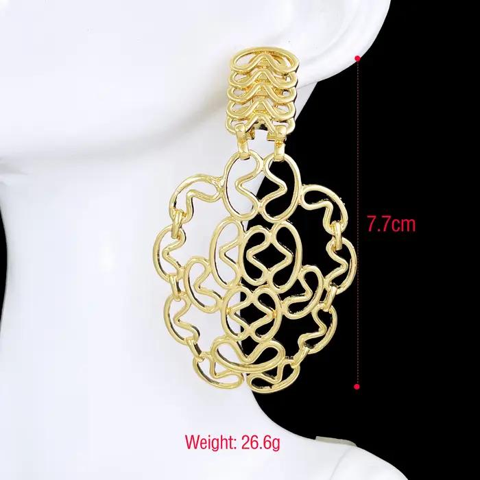 Grandes boucles d'oreilles évidées de Dubaï pour femmes