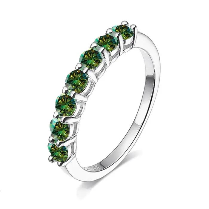 BIChain X-Bague empilable en argent S925 avec pierres précieuses pour femme